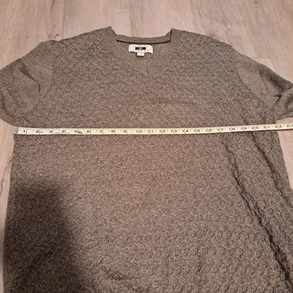 Joseph Abboud Merino Wool Blend V-Neck Sweater XL Gray & Brown Lot of 2